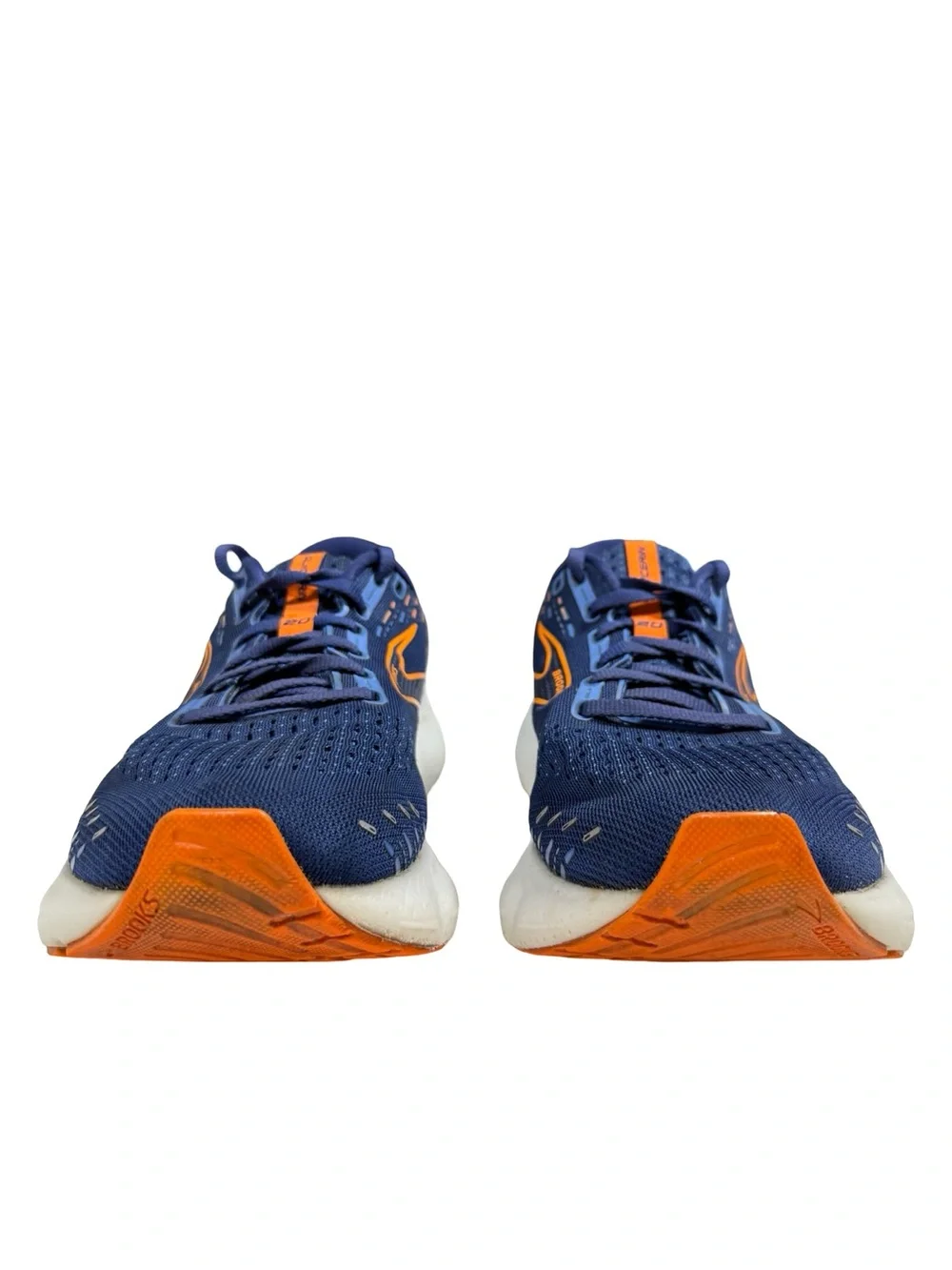 Brooks Glycerin 20 Mens 10 D Blue Orange Cushioned Running Shoes 1103821D444